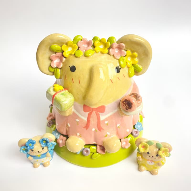 Handmade ceramic cute Ganesha special gift