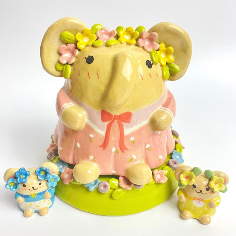 Handmade ceramic cute Ganesha special gift