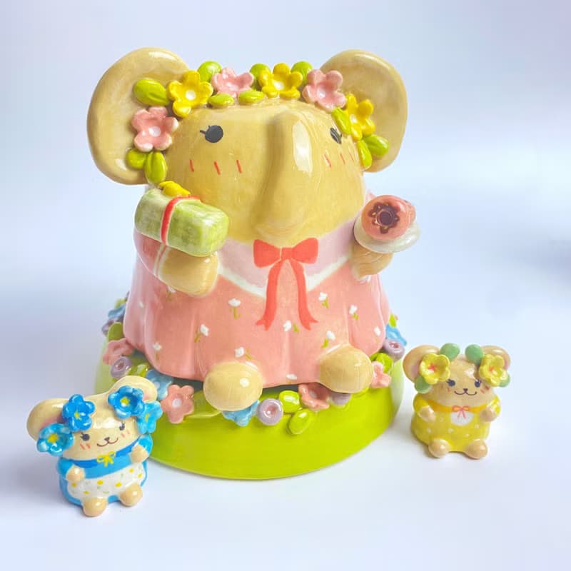 Handmade ceramic cute Ganesha special gift