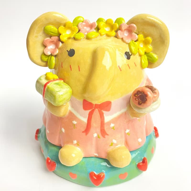 Handmade ceramic cute Ganesha special gift