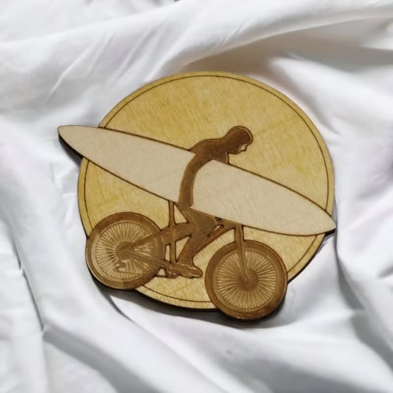 Surf Wooden Coaster Set – Beach and Surf-Themed Wooden Drink Coasters