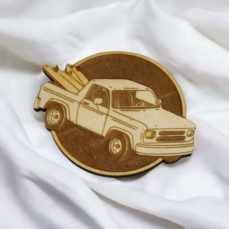 Surf Wooden Coaster Set – Beach and Surf-Themed Wooden Drink Coasters