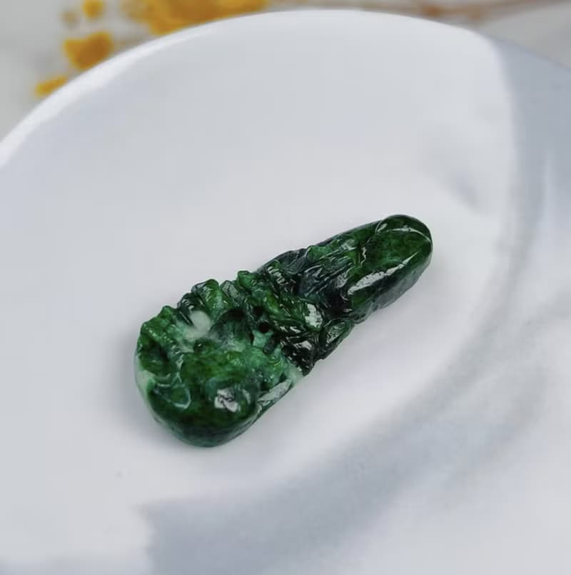 老花青翡翠山水牌項鍊 | 天然緬甸玉翡翠A貨 | 送禮