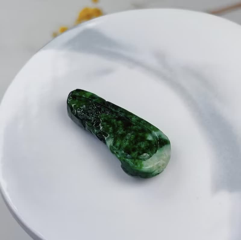 老花青翡翠山水牌項鍊 | 天然緬甸玉翡翠A貨 | 送禮