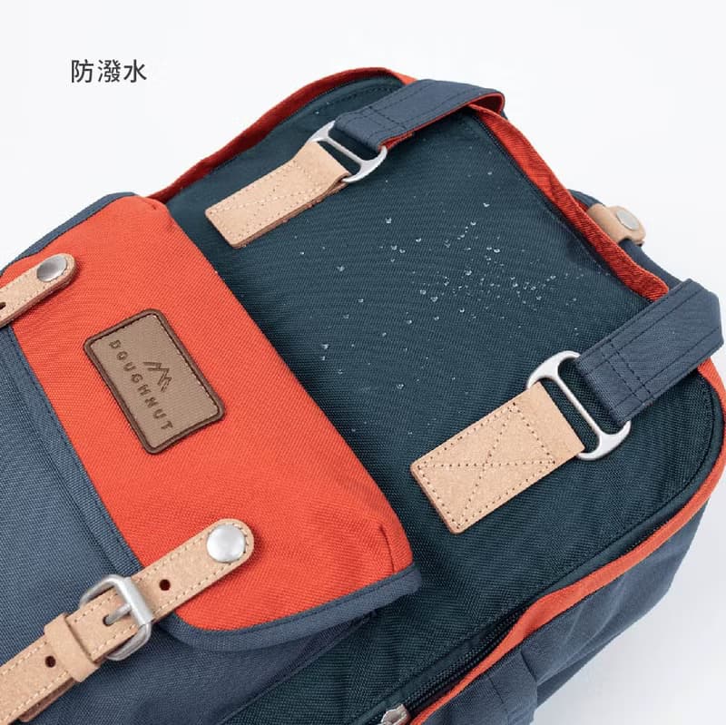 【DOUGHNUT】15吋 防潑水 大後背包 馬卡龍 水壺格 旅行-黑色 HA