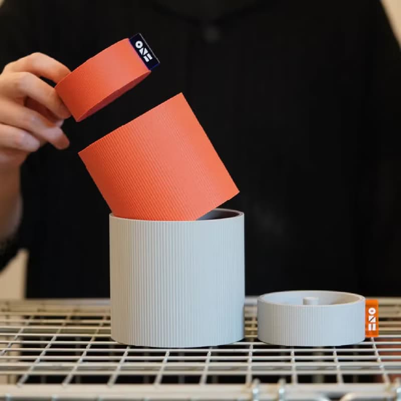 ONF 3D Print Planter - Stripe Duo Set- 3D列印盆器 直條雙盆組