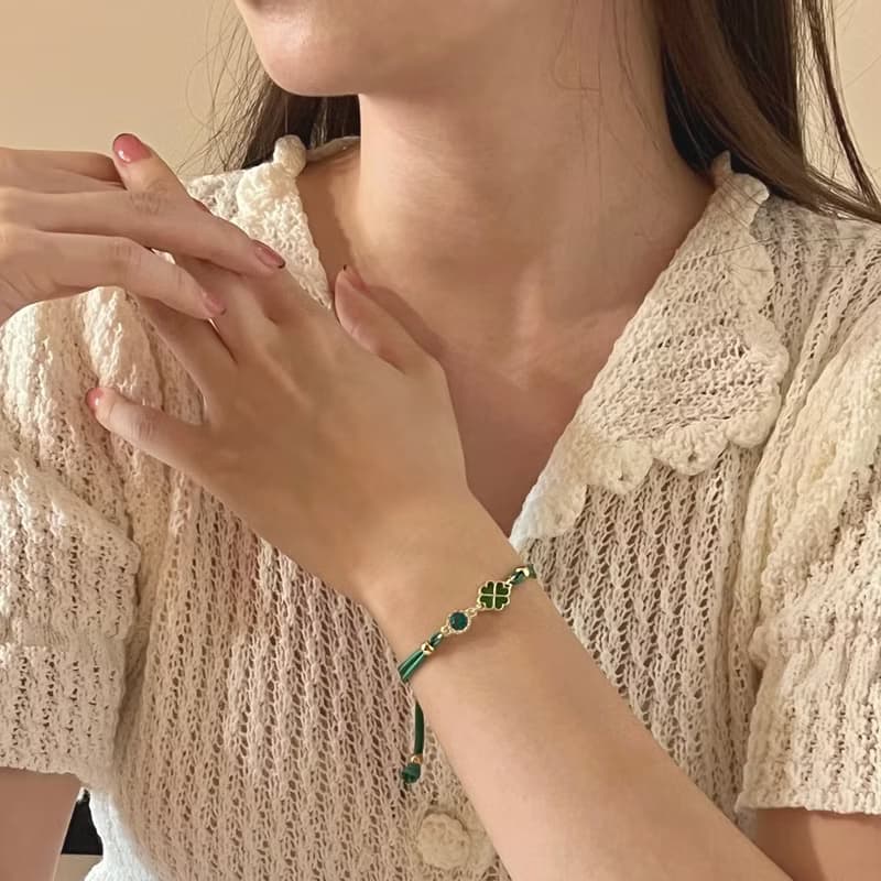 Birthstone Clover Knot Bracelet (4Colors)