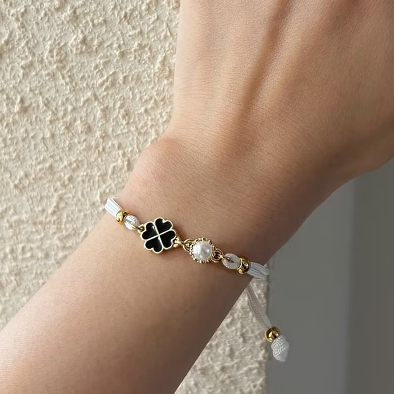 Birthstone Clover Knot Bracelet (4Colors)