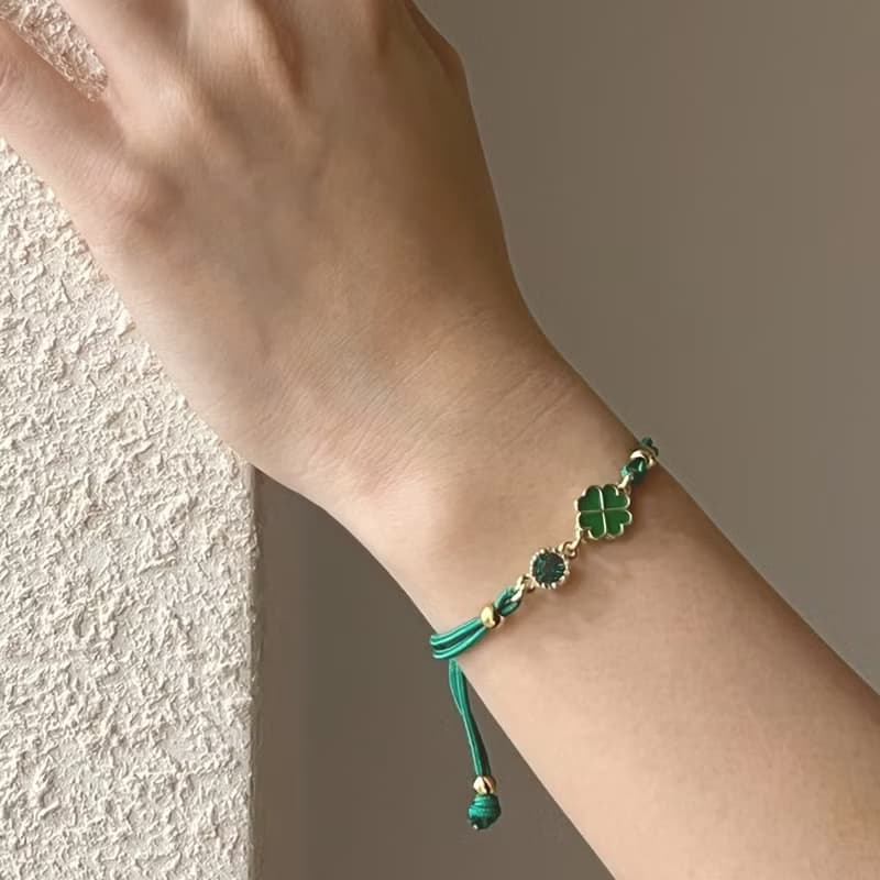 Birthstone Clover Knot Bracelet (4Colors)