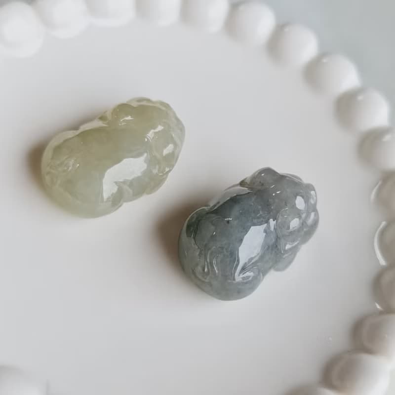 冰起膠福氣小豬吊墜擺飾 | 天然緬甸玉A貨翡翠