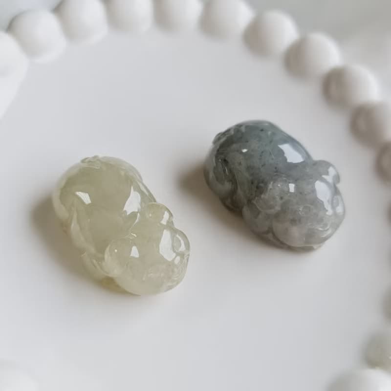 冰起膠福氣小豬吊墜擺飾 | 天然緬甸玉A貨翡翠