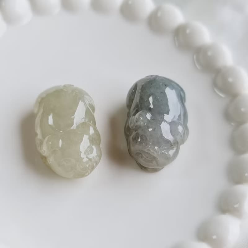 冰起膠福氣小豬吊墜擺飾 | 天然緬甸玉A貨翡翠