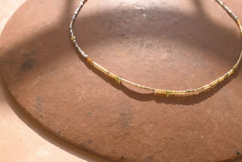 Golden Sunset 落日的金黃串珠短項鍊