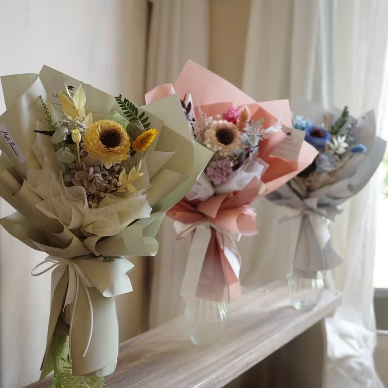 【遇見恆久】青春緩緩乾燥花向日葵花束 共3款