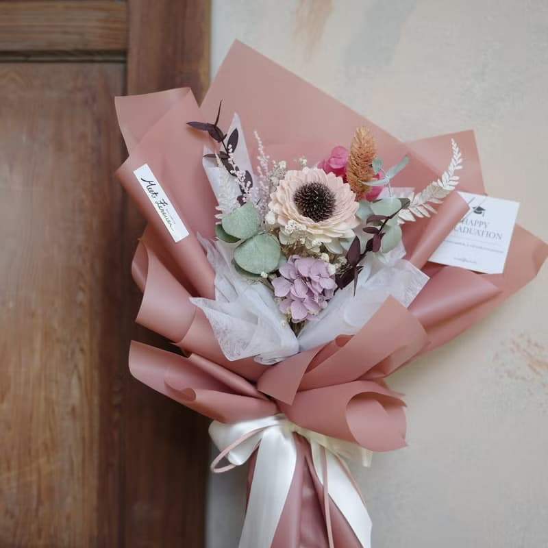 【遇見恆久】青春緩緩乾燥花向日葵花束 共3款