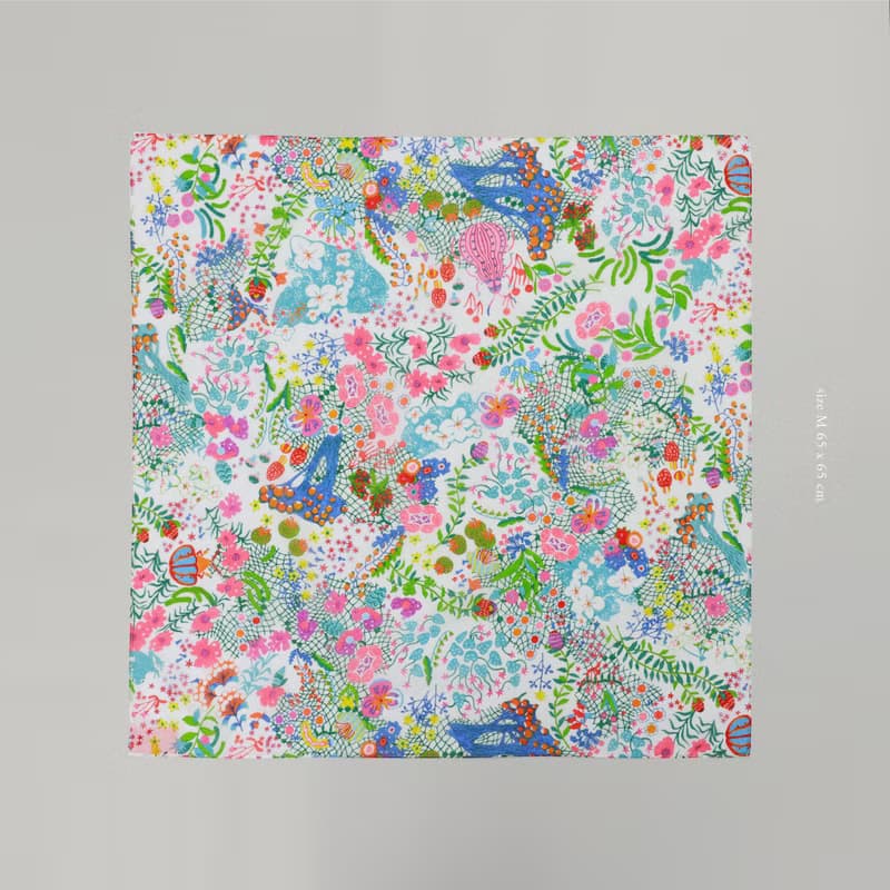印花絲棉絲巾 - FOREST FLOOR 森林地面