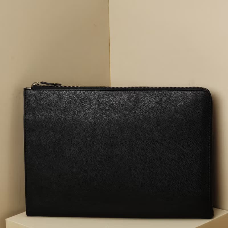 Leather Portfolio with Zip Around Closure