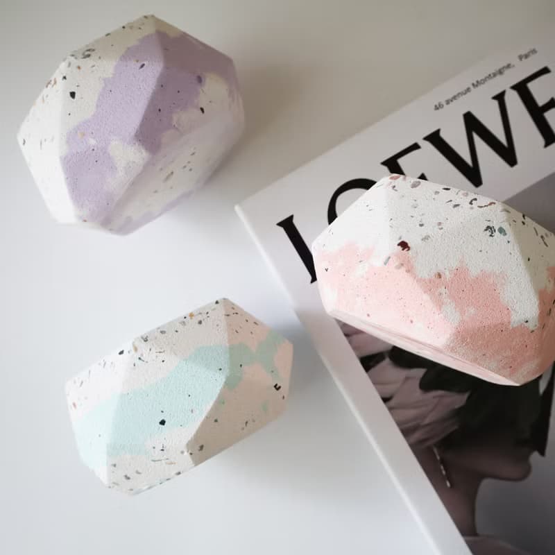 鑽石幾何盆 • 磨石款 / 手作水泥盆器 / 觀葉植物 / 生日送禮