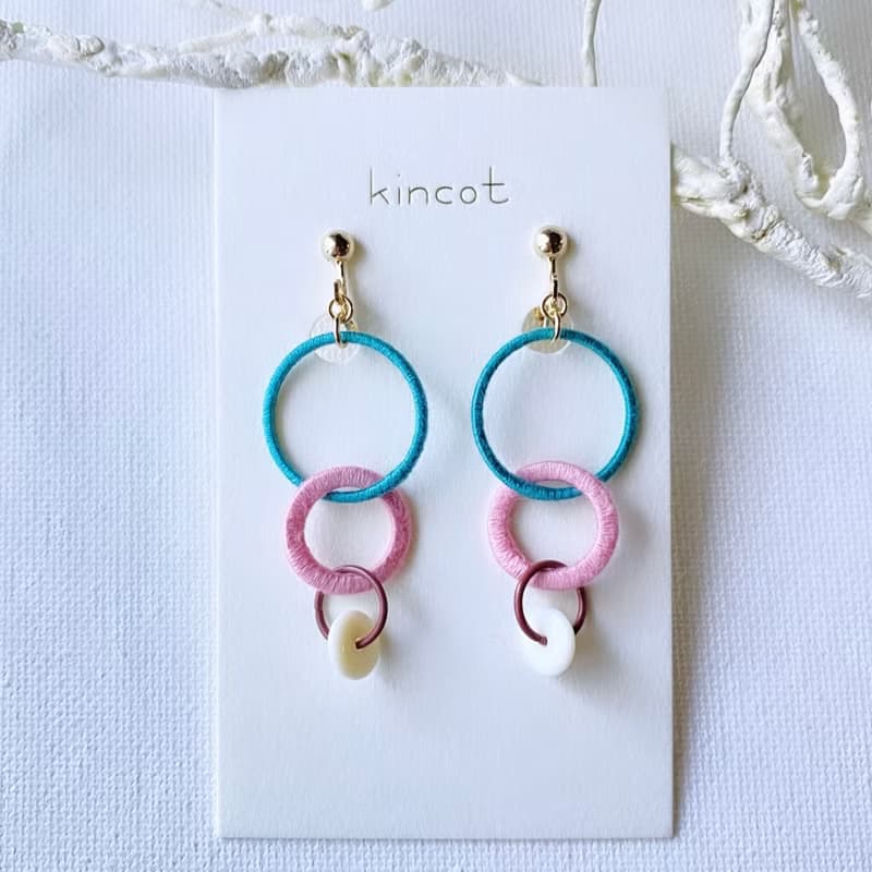コネクト ピアス・イヤリング【ブルーグリーン】