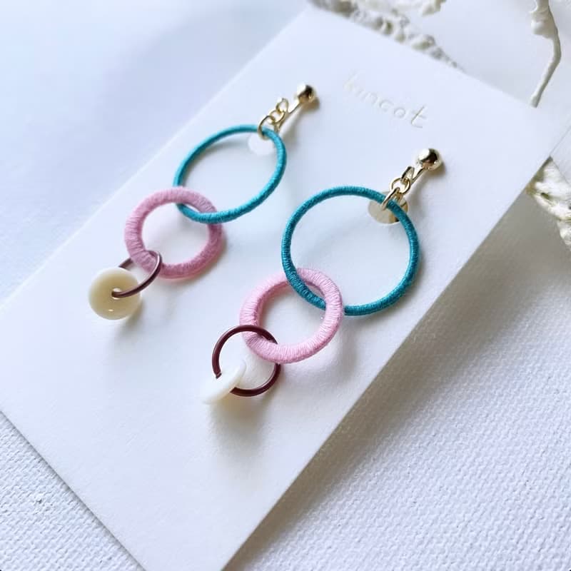 コネクト ピアス・イヤリング【ブルーグリーン】