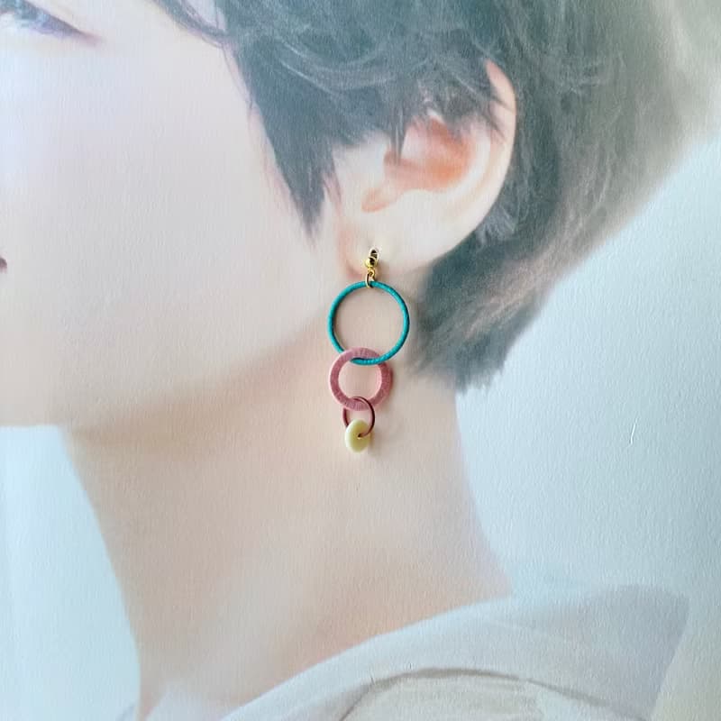 コネクト ピアス・イヤリング【ブルーグリーン】