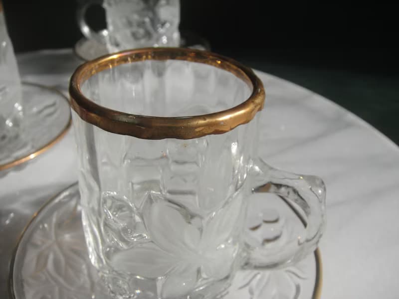 【老時光 OLD-TIME】早期日本製玻璃咖啡杯組(一杯一盤為一組)