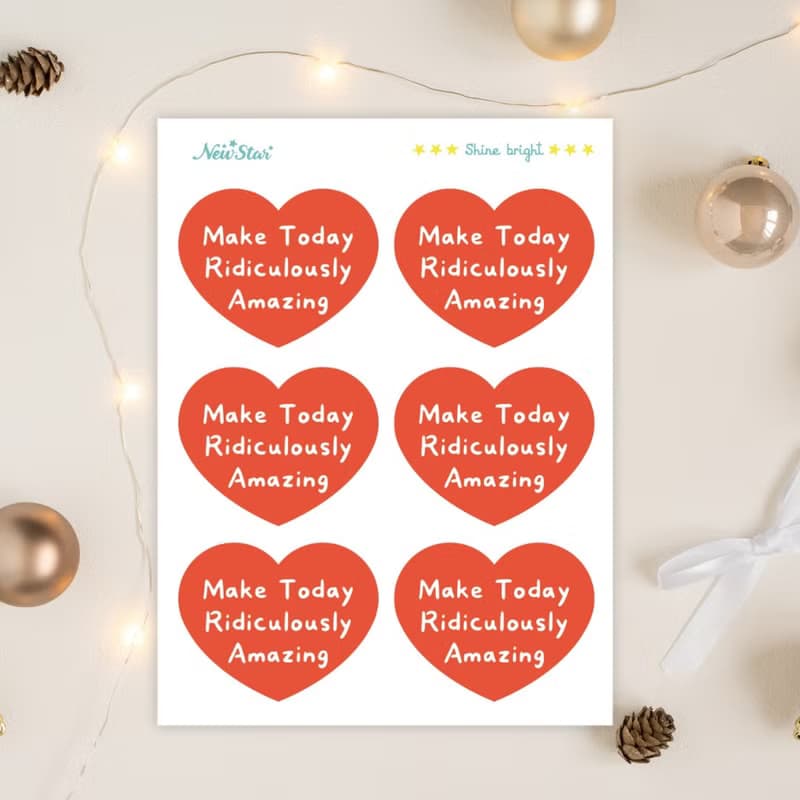 愛心防水立體貼紙MakeTodayRidiculouslyAmazing行李箱筆電水晶貼