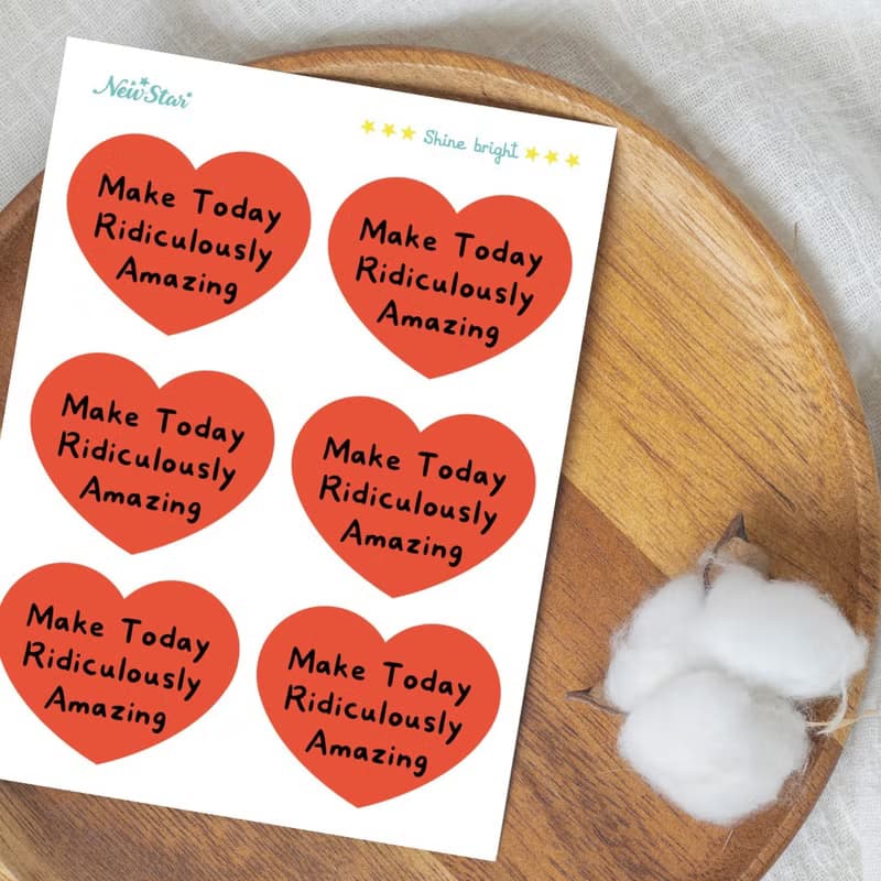 愛心防水立體貼紙MakeTodayRidiculouslyAmazing行李箱筆電水晶貼