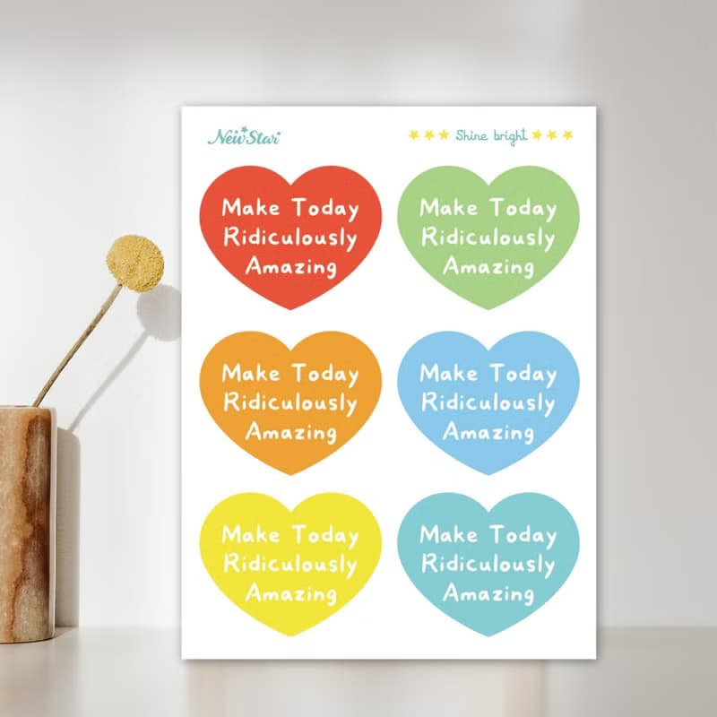 愛心防水立體貼紙MakeTodayRidiculouslyAmazing行李箱筆電水晶貼