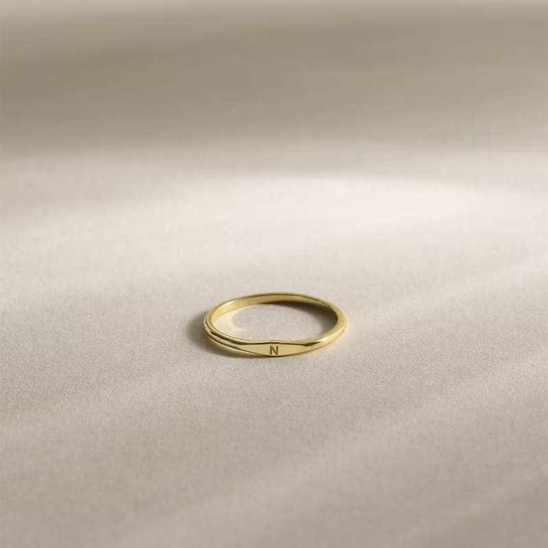私人訂製 簡約平面925銀刻字戒指 窄版經典銀戒聖誕禮物