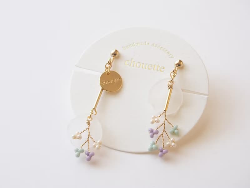 【14kgf】bouquet pierce  white
