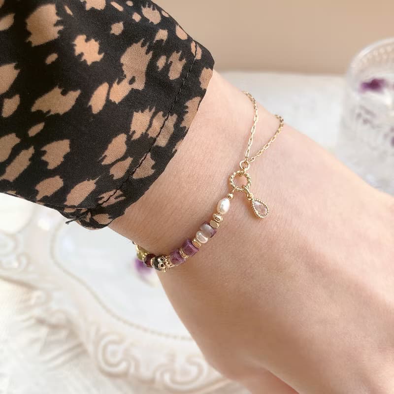 【一月・陸蓮】籠中蝶 | 梅花碧璽手鍊 長度可調