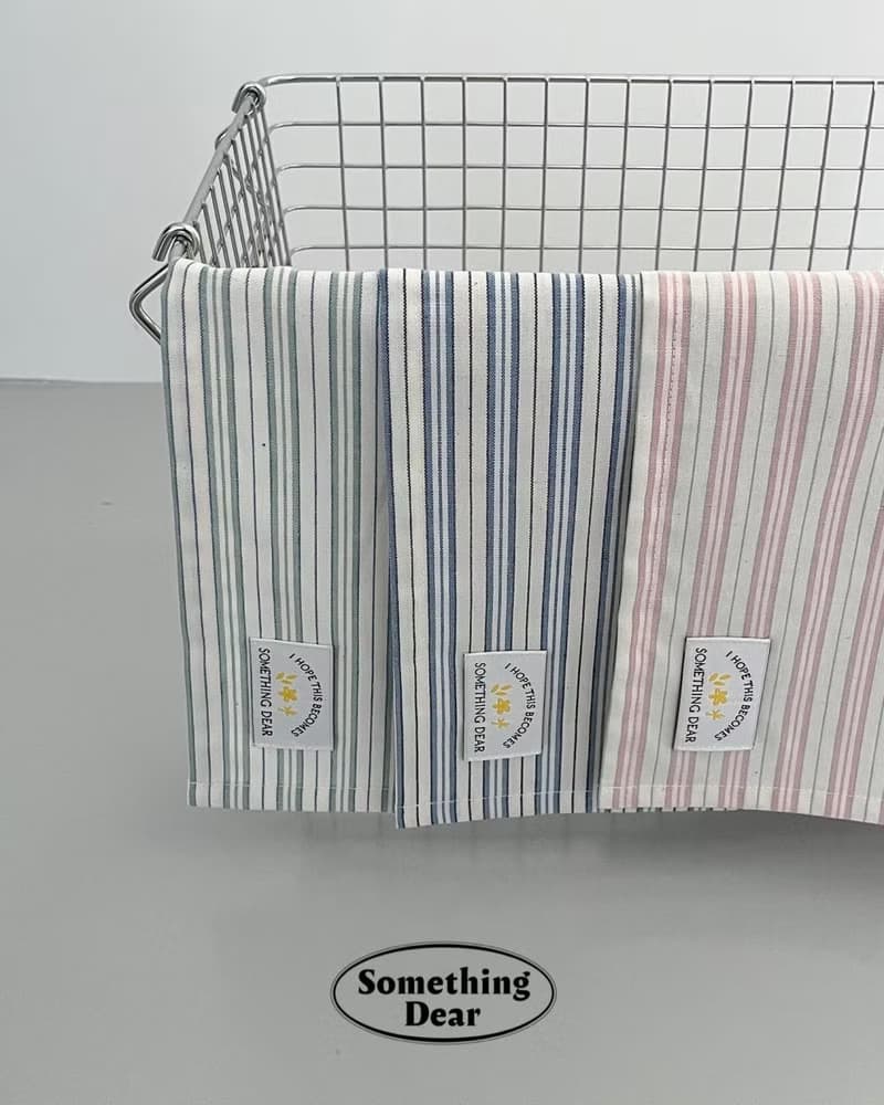 Modern Washed Cotton Stripe Table Mat – Lightweight | Blue / Pink / Mint