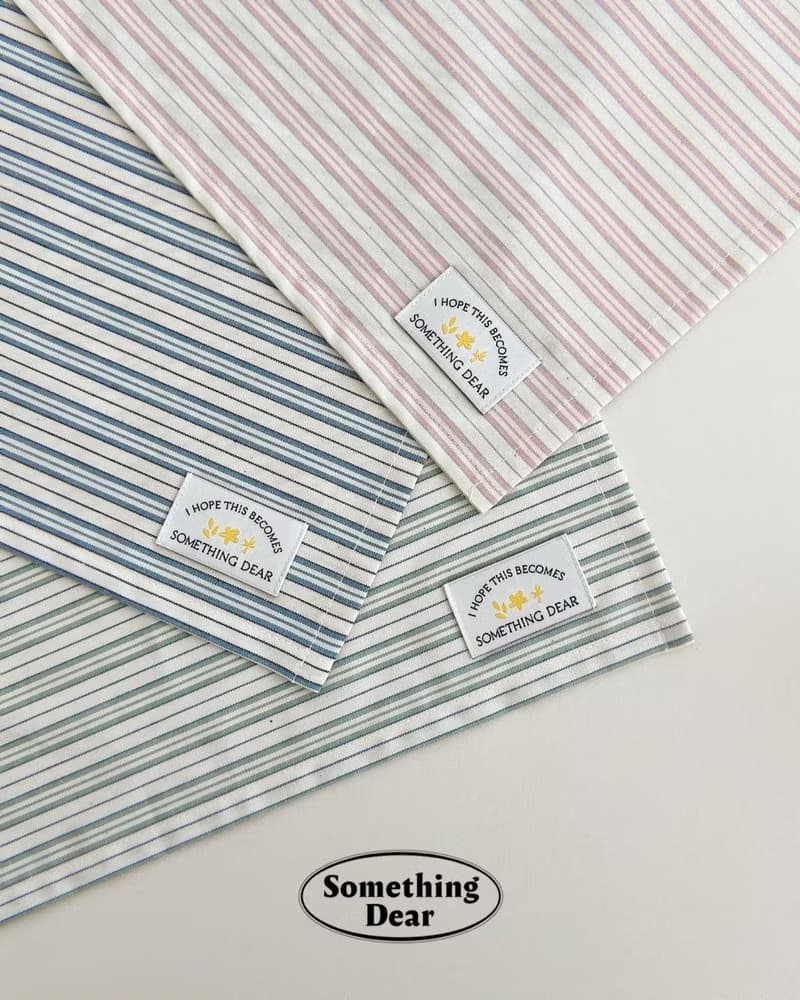 Modern Washed Cotton Stripe Table Mat – Lightweight | Blue / Pink / Mint