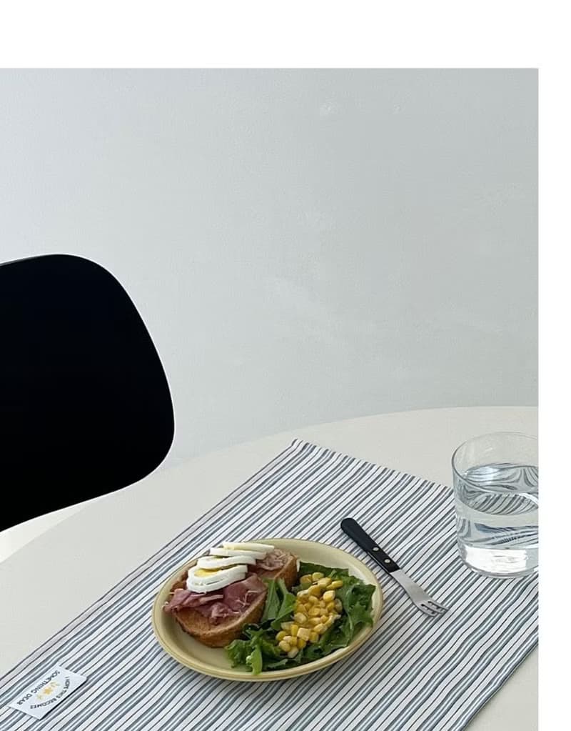 Modern Washed Cotton Stripe Table Mat – Lightweight | Blue / Pink / Mint