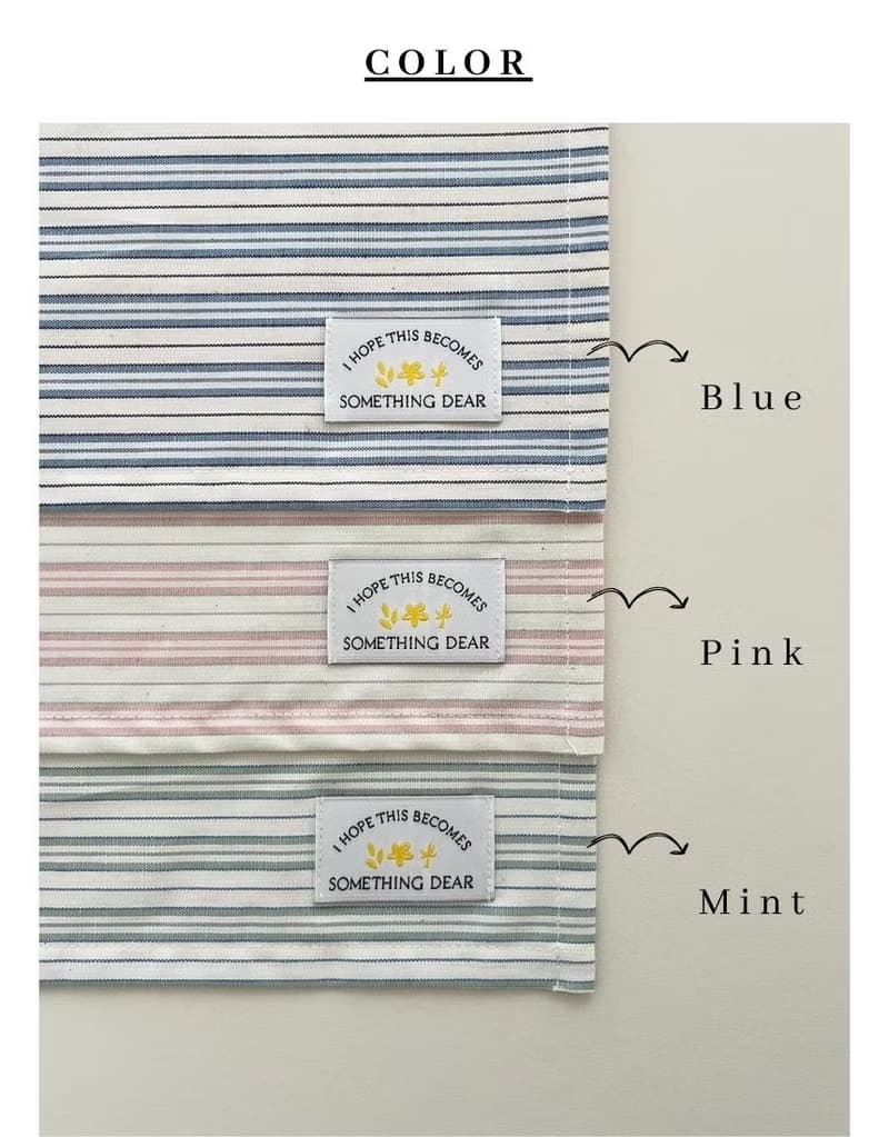 Modern Washed Cotton Stripe Table Mat – Lightweight | Blue / Pink / Mint