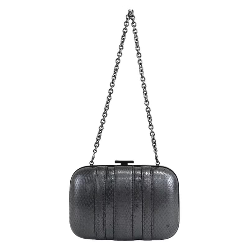 【 日本直送　名牌中古包 】GUCCI グッチ ハンドバッグ シルバー がま口 リザード型押し レザー ミニバッグ vintage ヴィンテージ  wh24bj