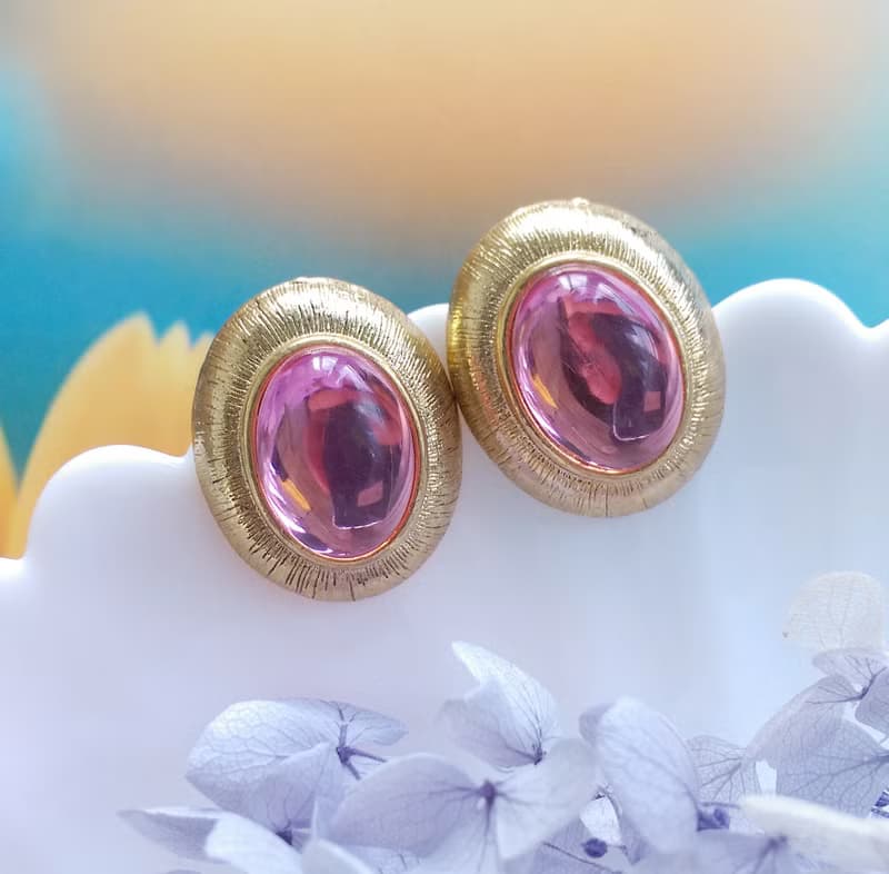 Vintage Jewelry 西洋古董飾品 厚實 美國雙姊妹 針式耳環