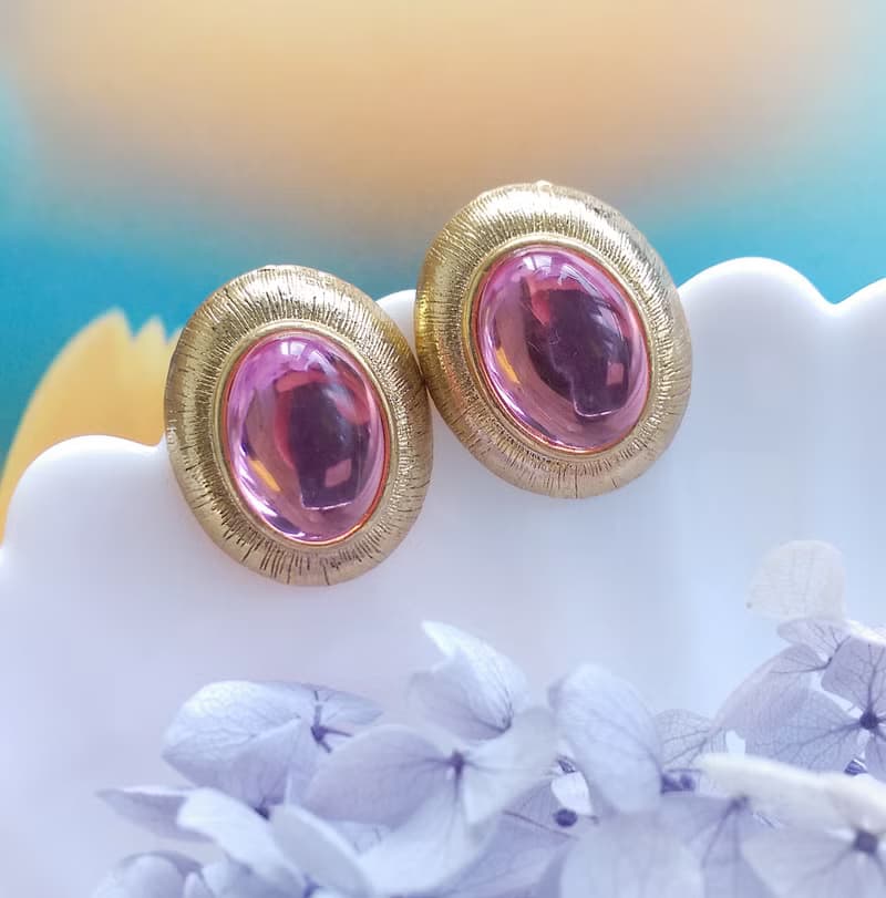 Vintage Jewelry 西洋古董飾品 厚實 美國雙姊妹 針式耳環