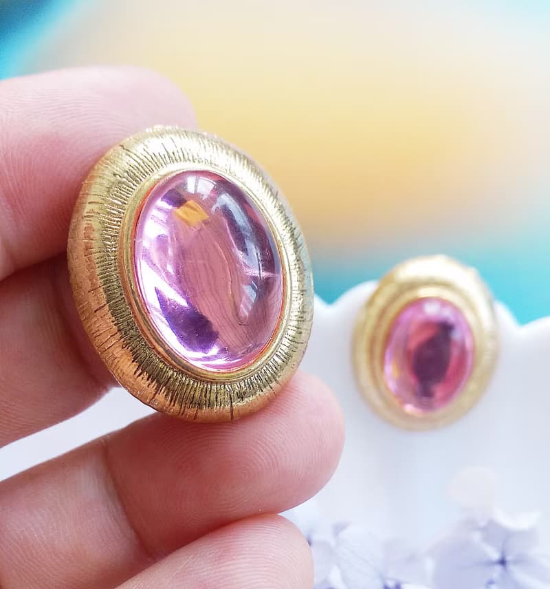 Vintage Jewelry 西洋古董飾品 厚實 美國雙姊妹 針式耳環