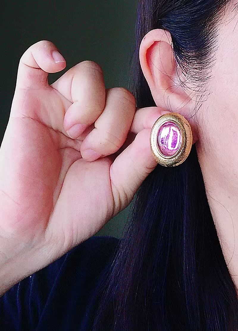Vintage Jewelry 西洋古董飾品 厚實 美國雙姊妹 針式耳環