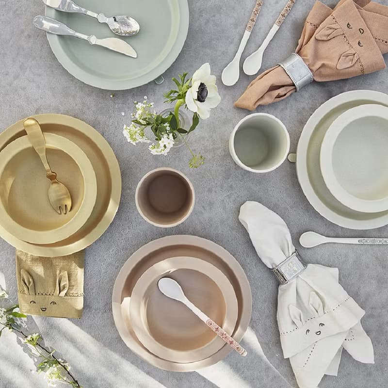 竹纖維嬰幼兒餵食湯匙二件組 條紋流蘇