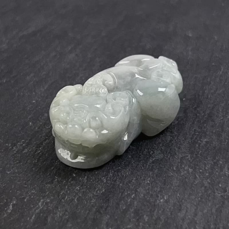 【招財神獸】白翡翡翠貔貅擺飾項鍊 | 天然緬甸玉翡翠A貨 | 送禮