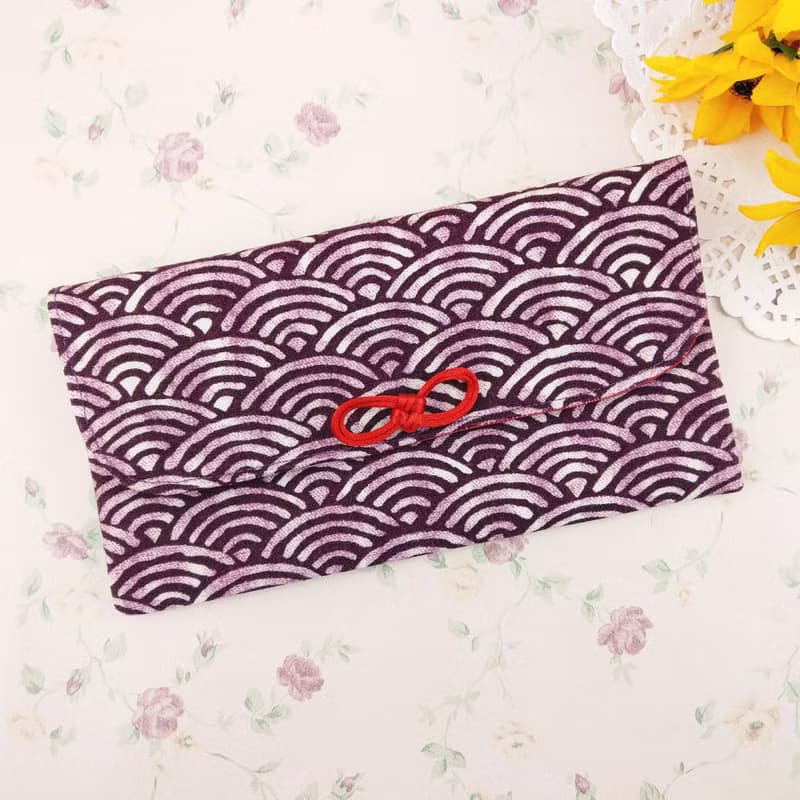 免費繡名字。質感青海波-2色可選。布紅包袋 / 口罩收納袋