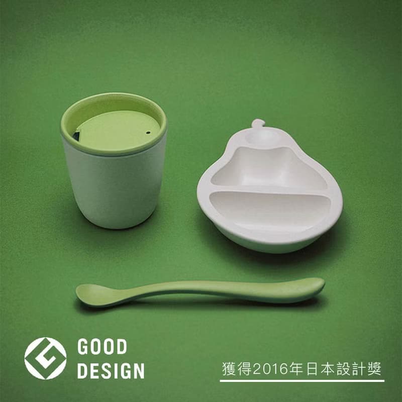 【Mastro Geppetto】日本寶寶副食品餐具禮盒組-梨子 (附提袋)