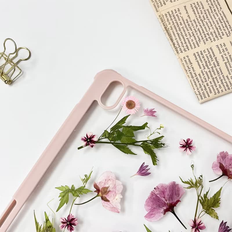 粉紅芳菲手工押花iPad外殼 iPad Air 11寸 13寸 iPad Pro 11寸13
