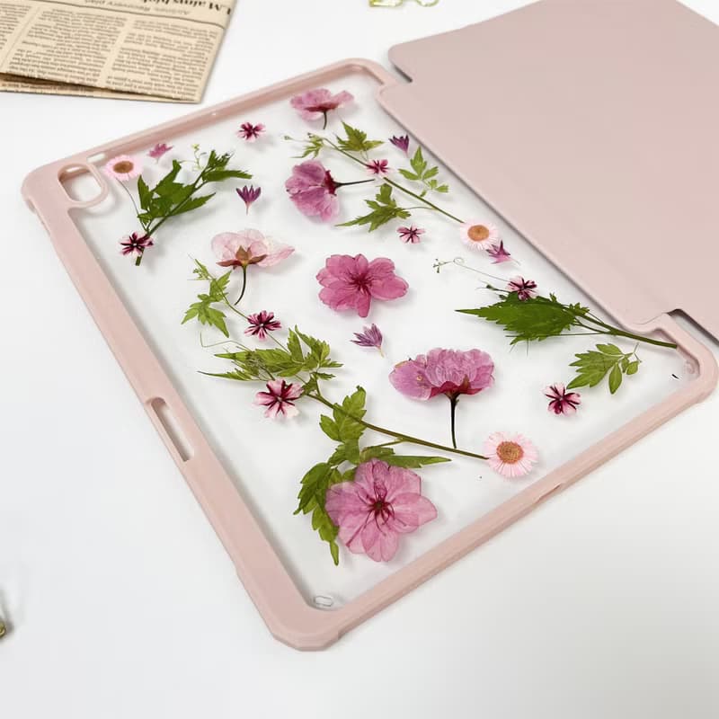 粉紅芳菲手工押花iPad外殼 iPad Air 11寸 13寸 iPad Pro 11寸13