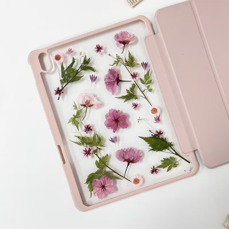 粉紅芳菲手工押花iPad外殼 iPad Air 11寸 13寸 iPad Pro 11寸13