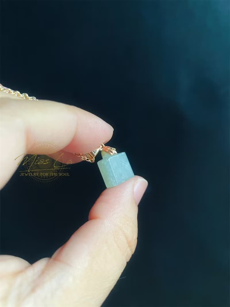 天然緬甸玉翡翠 冰糯種 長命百歲 長命鎖 禮物 項鍊 滿月禮 彌月