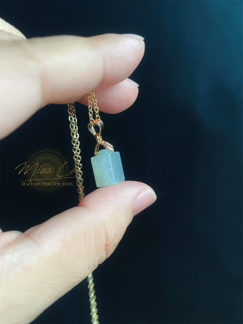 天然緬甸玉翡翠 冰糯種 長命百歲 長命鎖 禮物 項鍊 滿月禮 彌月